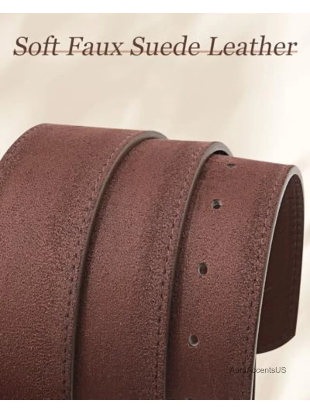 Wide Faux Suede Belt for Women Chunky Waist Belt with Gold Buckle